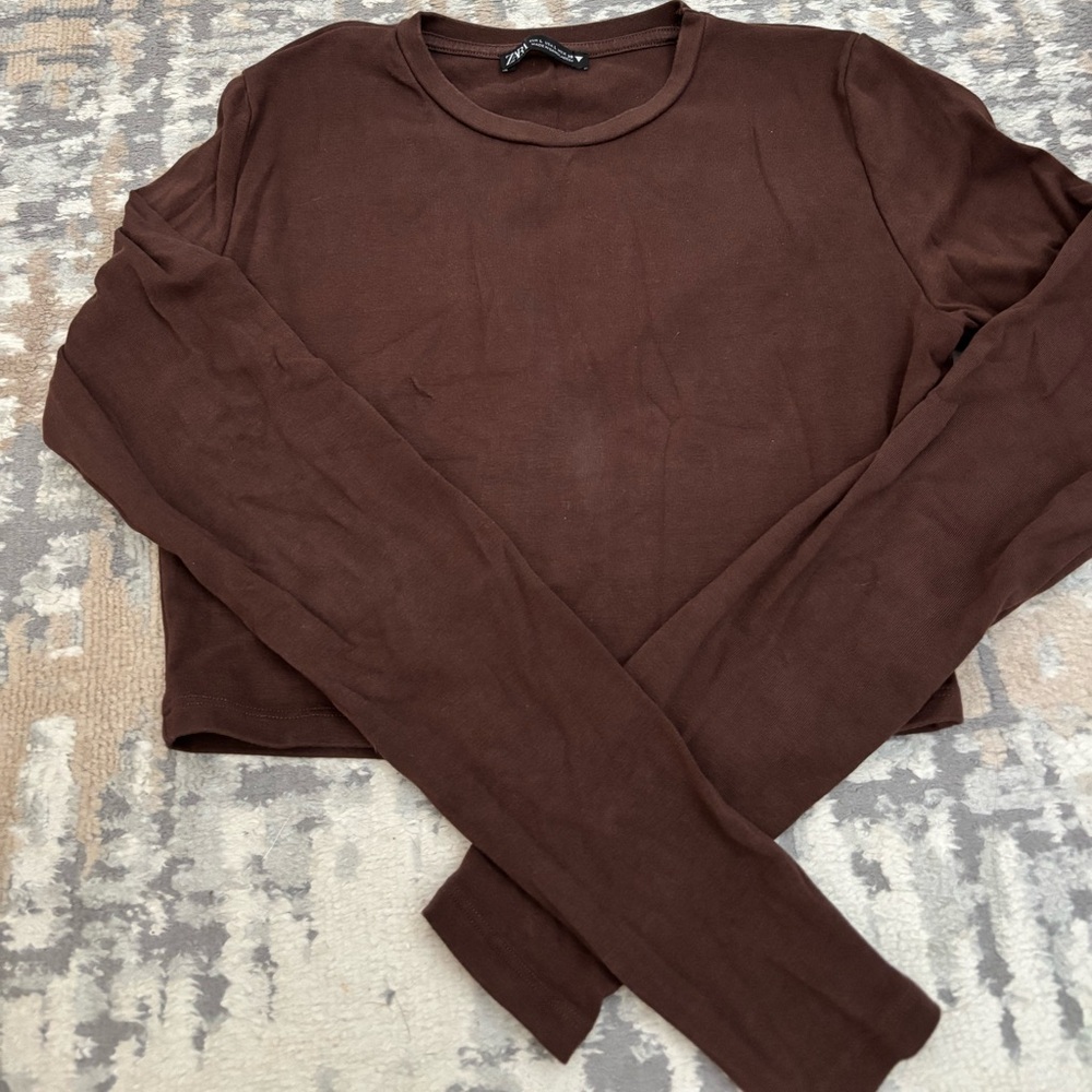 Zara Brown Crop Top